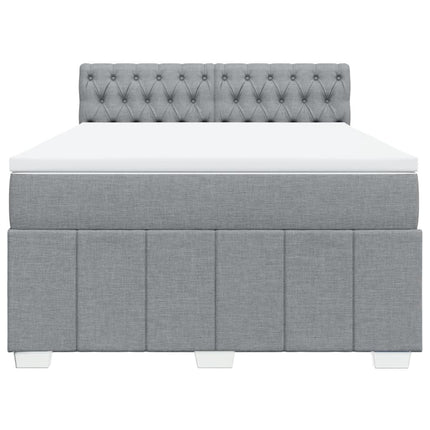 Giroletto a Molle con Materasso Grigio Chiaro 140x190cm Tessuto