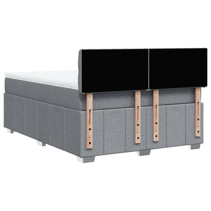 Giroletto a Molle con Materasso Grigio Chiaro 140x190cm Tessuto