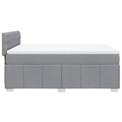 Giroletto a Molle con Materasso Grigio Chiaro 140x200cm Tessuto