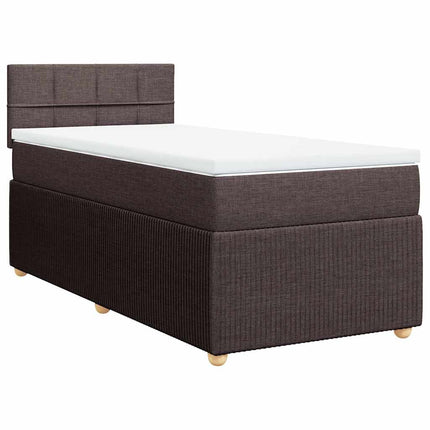 Giroletto a Molle con Materasso Marrone Scuro 90x190cm Tessuto