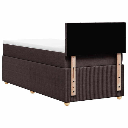 Giroletto a Molle con Materasso Marrone Scuro 90x190cm Tessuto