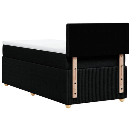 Giroletto a Molle con Materasso Nero 90x190 cm in Tessuto