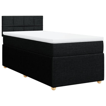 Giroletto a Molle con Materasso Nero 90x200 cm in Tessuto