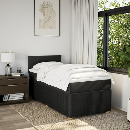 Giroletto a Molle con Materasso Nero 90x200 cm in Tessuto