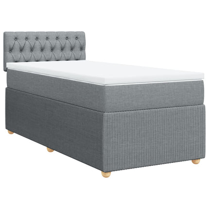 Giroletto a Molle con Materasso Grigio Chiaro 90x200 cm Tessuto