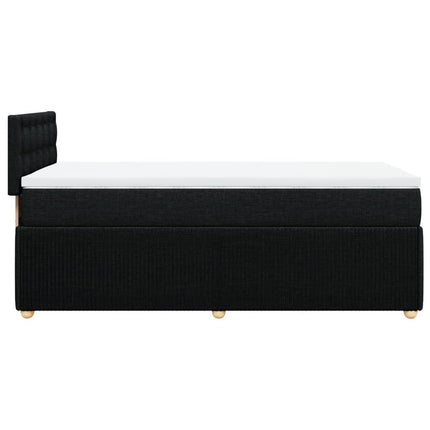 Giroletto a Molle con Materasso Nero 100x200 cm in Tessuto