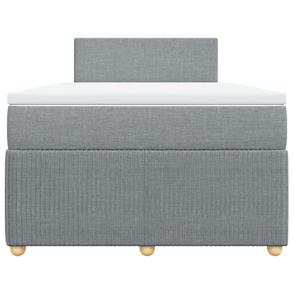 Giroletto a Molle con Materasso Grigio Chiaro 120x200cm Tessuto