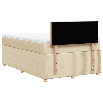 Giroletto a Molle con Materasso Crema 120x200 cm in Tessuto