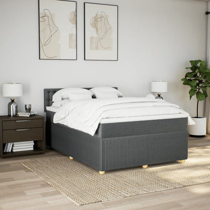 Giroletto a Molle con Materasso Grigio Scuro 140x190 cm Tessuto
