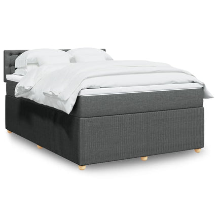 Giroletto a Molle con Materasso Grigio Scuro 140x190 cm Tessuto