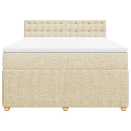 Giroletto a Molle con Materasso Crema 140x19 cm in Tessuto