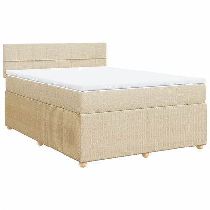 Giroletto a Molle con Materasso Crema 140x200 cm in Tessuto