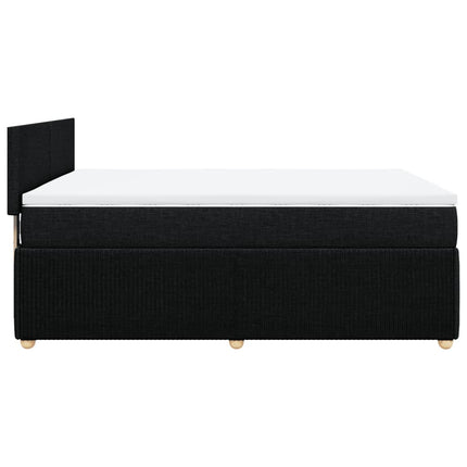 Giroletto a Molle con Materasso Nero 160x200 cm in Tessuto