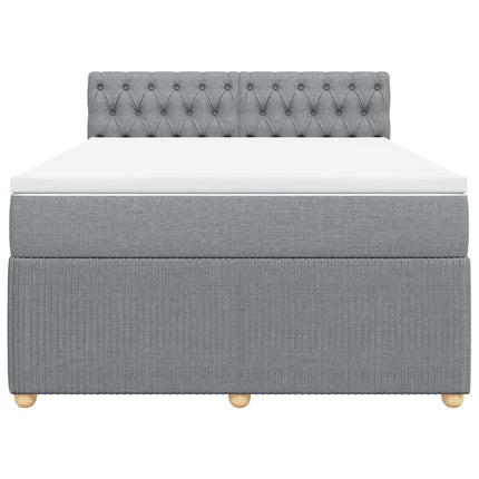 Giroletto a Molle con Materasso Grigio Chiaro 160x200cm Tessuto