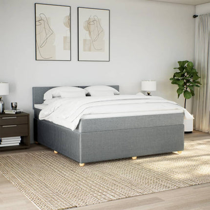 Giroletto a Molle con Materasso Grigio Chiaro180x200 cm Tessuto