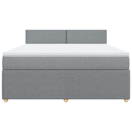 Giroletto a Molle con Materasso Grigio Chiaro180x200 cm Tessuto