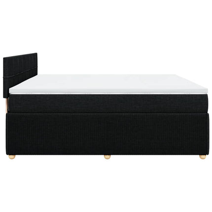 Giroletto a Molle con Materasso Nero 180x200 cm in Tessuto