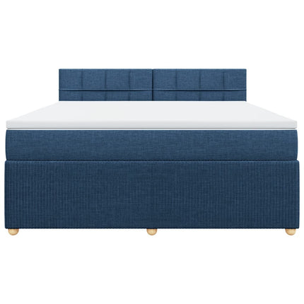 Giroletto a Molle con Materasso Blu 180x200 cm in Tessuto