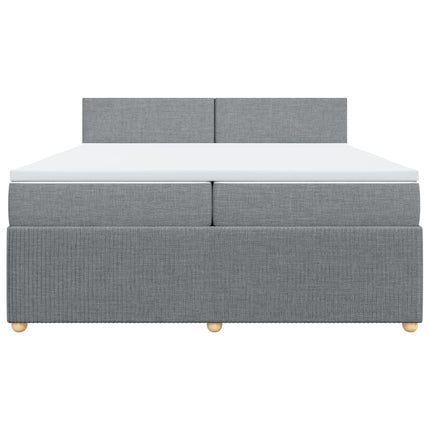 Giroletto a Molle con Materasso Grigio Chiaro 200x200cm Tessuto