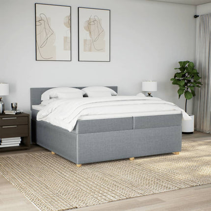 Giroletto a Molle con Materasso Grigio Chiaro 200x200cm Tessuto