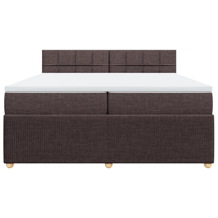 Giroletto a Molle con Materasso Marrone Scuro 200x200cm Tessuto