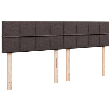 Giroletto a Molle con Materasso Marrone Scuro 200x200cm Tessuto