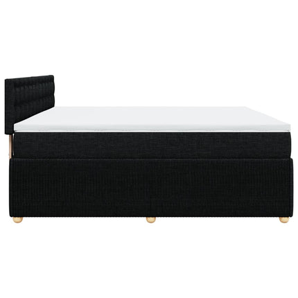 Giroletto a Molle con Materasso Nero 200x200 cm in Tessuto
