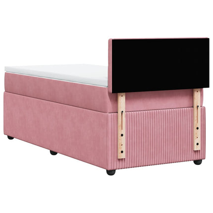 Giroletto a Molle con Materasso Rosa 80x200 cm in Velluto