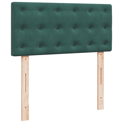 Giroletto a Molle con Materasso Verde Scuro 90x190 cm Velluto