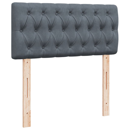 Giroletto a Molle con Materasso Grigio Scuro 90x190 cm Velluto