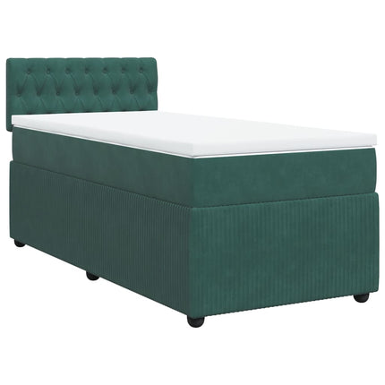 Giroletto a Molle con Materasso Verde Scuro 100x200 cm Velluto