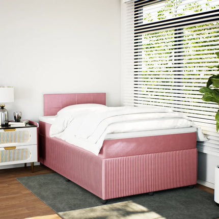 Giroletto a Molle con Materasso Rosa 120x190 cm in Velluto
