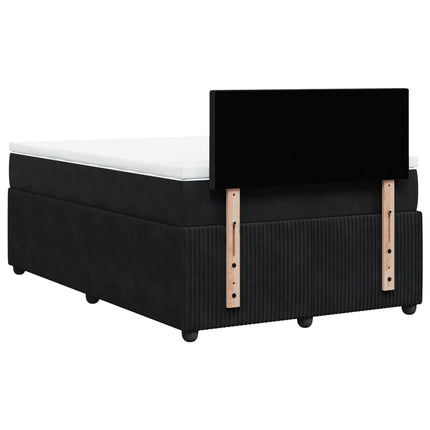 Giroletto a Molle con Materasso Nero 120x200 cm in Velluto