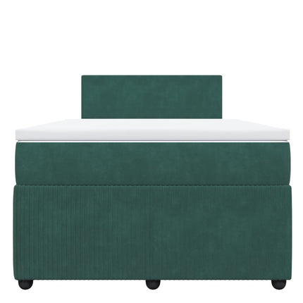 Giroletto a Molle con Materasso Verde Scuro 120x200 cm Velluto