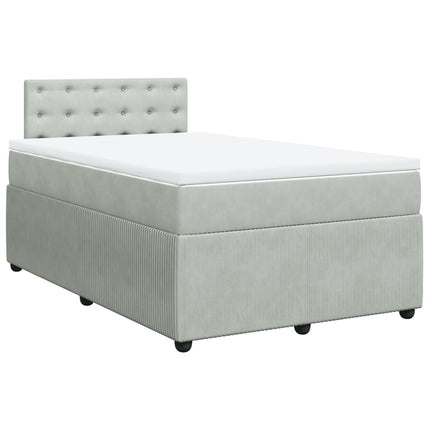 Giroletto a Molle con Materasso Grigio Chiaro 120x200cm Velluto