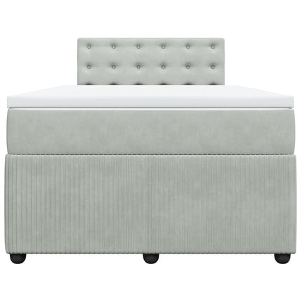 Giroletto a Molle con Materasso Grigio Chiaro 120x200cm Velluto