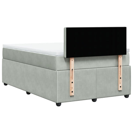 Giroletto a Molle con Materasso Grigio Chiaro 120x200cm Velluto