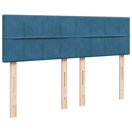 Giroletto a Molle con Materasso Blu 140x200 cm in Velluto