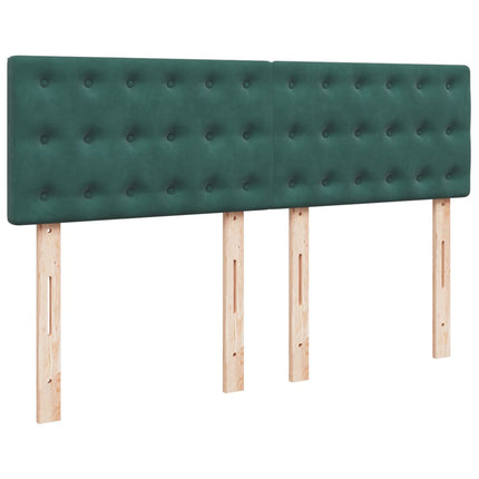 Giroletto a Molle con Materasso Verde Scuro 160x200 cm Velluto