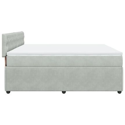 Giroletto a Molle con Materasso Grigio Chiaro 180x200cm Velluto