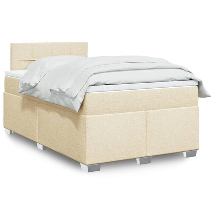 Giroletto a Molle con Materasso Crema 120x200 cm in Tessuto