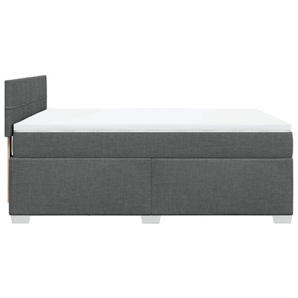 Giroletto a Molle con Materasso Grigio Scuro 140x190 cm Tessuto