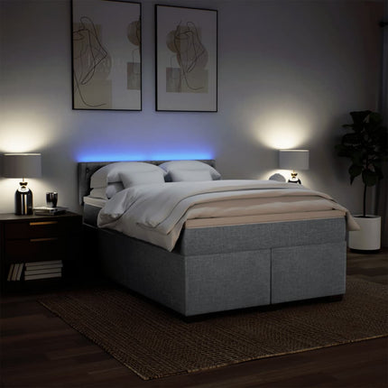 Giroletto a Molle con Materasso Grigio Chiaro 140x190cm Tessuto