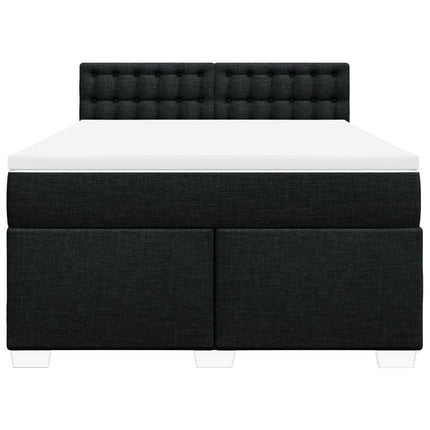 Giroletto a Molle con Materasso Nero 160x200 cm in Tessuto
