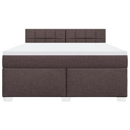 Giroletto a Molle con Materasso Marrone Scuro 180x200cm Tessuto