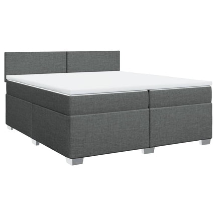 Giroletto a Molle con Materasso Grigio Scuro 200x200 cm Tessuto