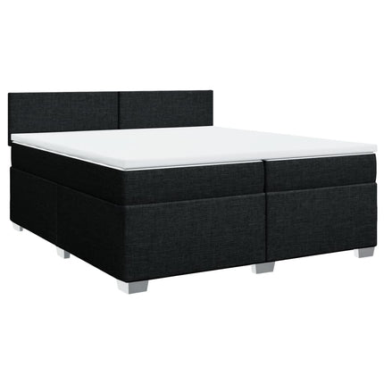 Giroletto a Molle con Materasso Nero 200x200 cm in Tessuto