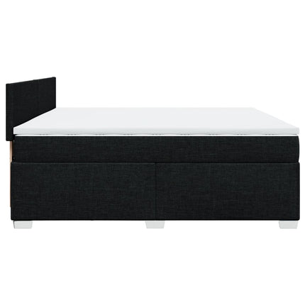Giroletto a Molle con Materasso Nero 200x200 cm in Tessuto