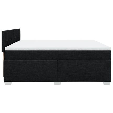 Giroletto a Molle con Materasso Nero 200x200 cm in Tessuto