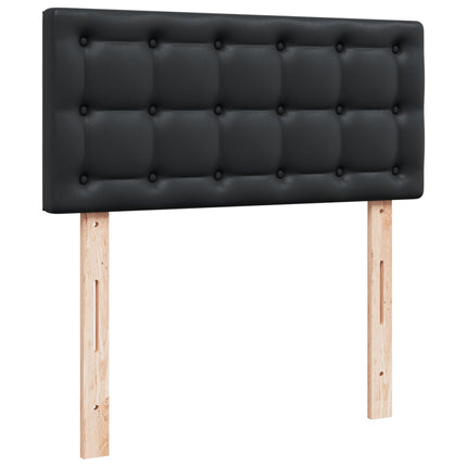 Giroletto a Molle con Materasso Nero 90x200 cm in Similpelle